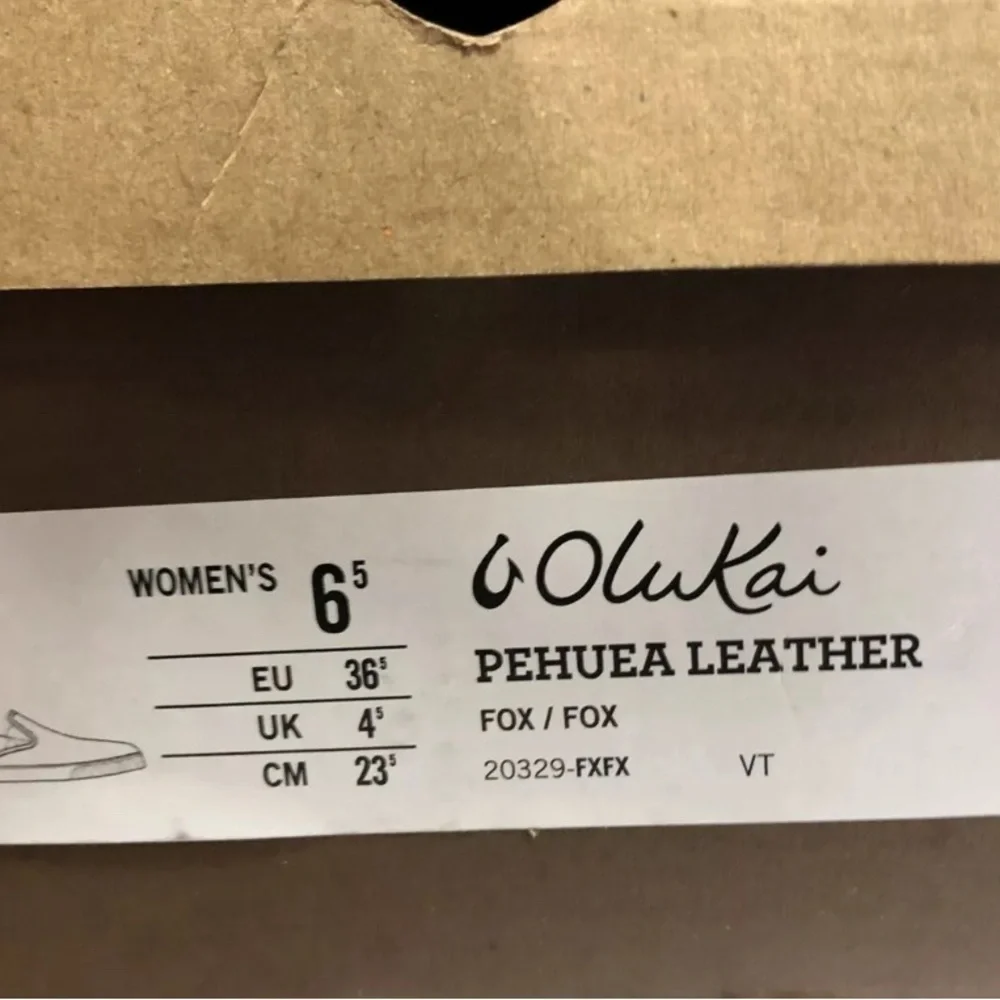 Olukai Pehuea Womens Slip-On Brown Leather Size 6.5 M